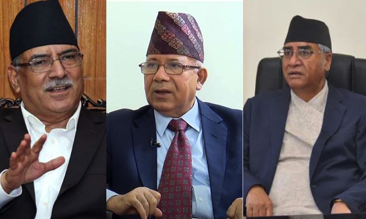 तीन दलका शीर्ष नेताबीच बालुवाटारमा भेटवार्ता