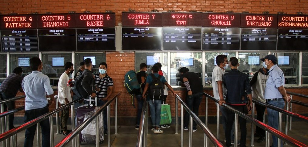 काठमाडौं भित्रिने र बाहिरिने लामो दूरी चल्ने गाडीको काउन्टर नयाँ बसपार्कमा मात्रै