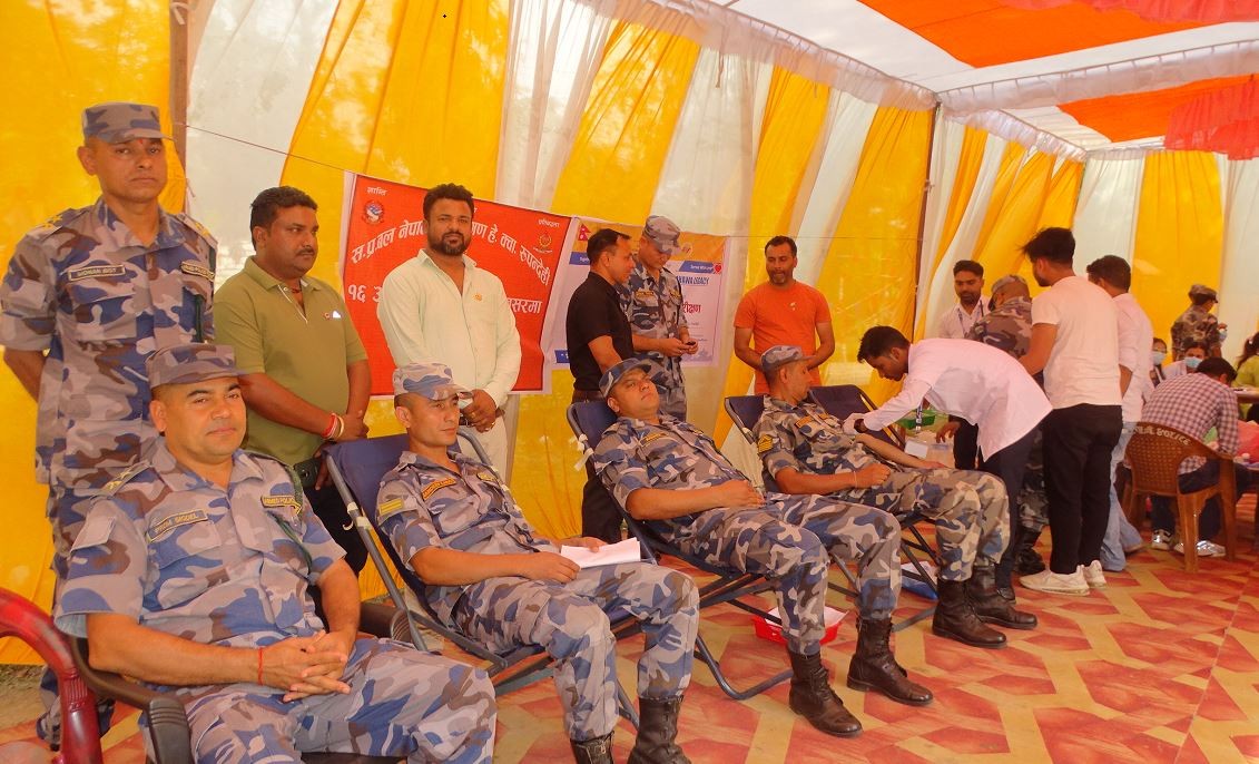स्थापना दिवसमा सशस्त्रको विविध कार्यक्रम, ३१ जनाले गरे रक्तदान