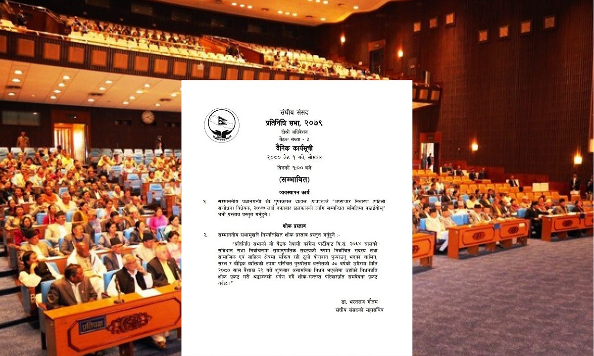 आज प्रतिनिधिसभा बैठक बस्दै, यस्तो छ कार्यसुची