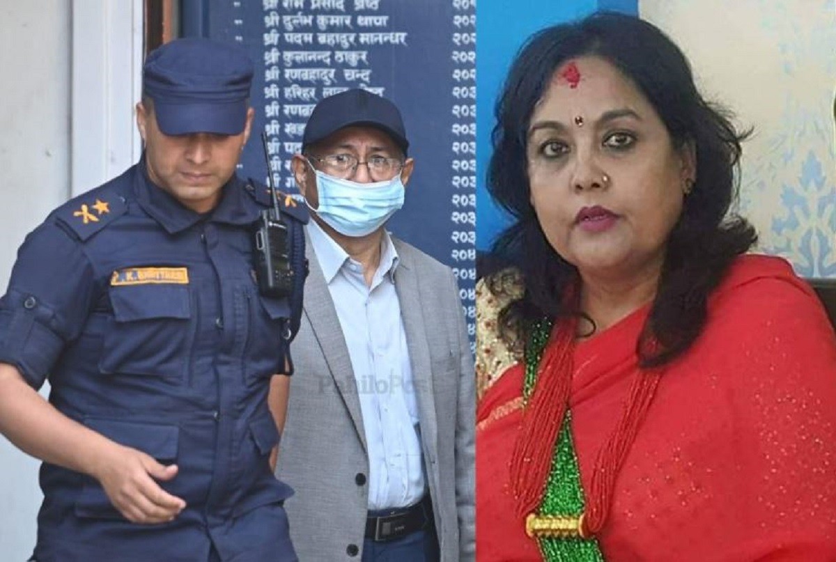 प्रहरी हिरासतमा रहेका बालकृष्ण खाँणलाई भेट्न पुगिन् श्रीमती मञ्जु