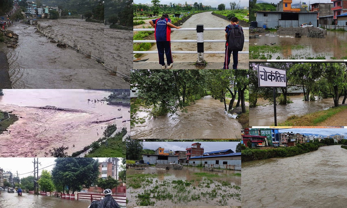 लगातारको बर्षाले देशैभरी बाढी–पहिरोको वितण्डा (फेटोफिचर)