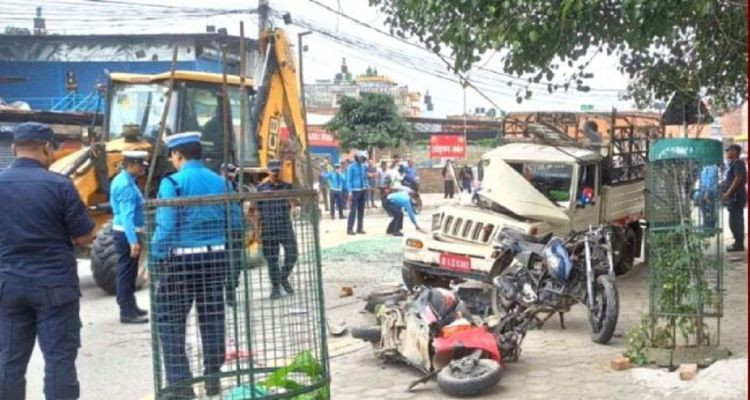 पेप्सीकोलामा ४ सवारीसाधन दुर्घटनामा,१० जना घाइते