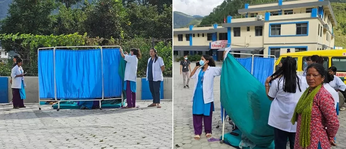 भूकम्पपछि व्यथा लागेकी मनिषालाई अस्पताल बाहिर नै सुत्केरी गराइयो