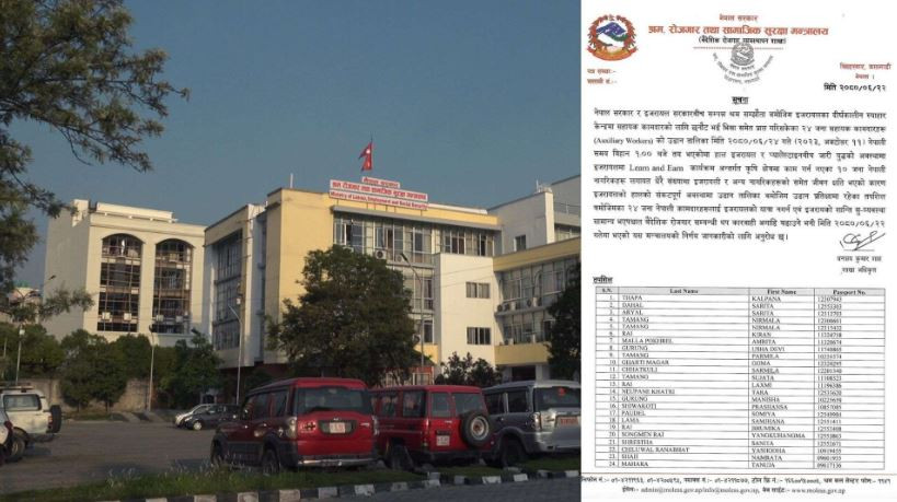 भिसा प्राप्त गरेका कामदारलाई इजरायल नजान मन्त्रालयको आग्रह