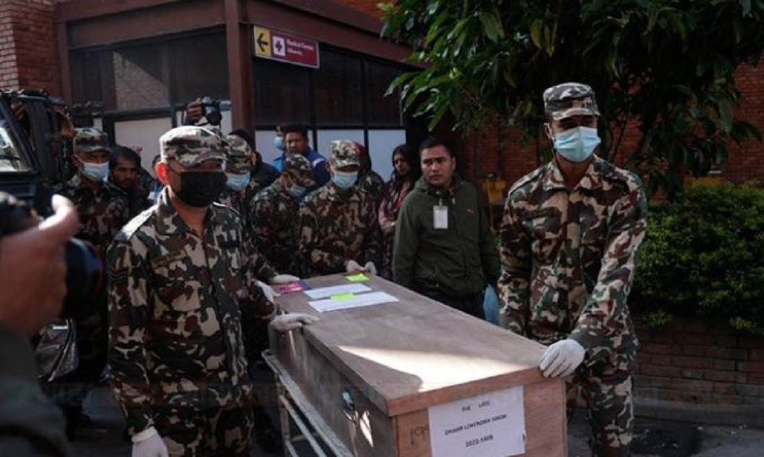 नेपाल ल्याइयो हमासको आक्रमणमा मारिएका गणेशकुमार नेपालीको शव