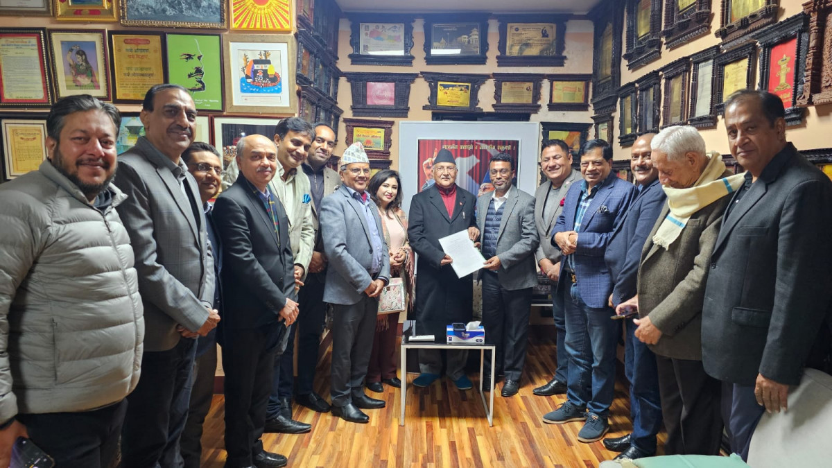 डेडिकेटेड र ट्रंक लाइन विवाद समाधानका लागि उद्योगीले भेटे ओली र देउवालाई