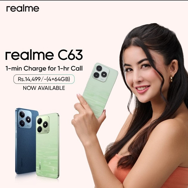 realme C63 Available in New Storage Variant, 1-minute charge for 1-hour call capability