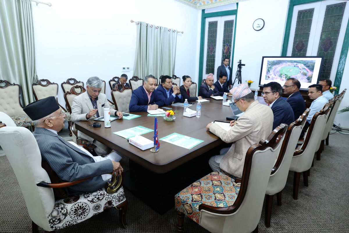 किर्तिपुर क्रिकेट मैदान निर्माण ढिलाईबारे प्रधानमन्त्री ओलीको गम्भीर चासो