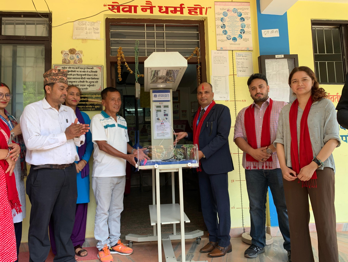 ज्योति विकास बैंकद्वारा घर्तिगाउँ रोल्पा, अर्जुनचौपारी स्याङ्जा र पुर्तिघाट गुल्मीमा बेबी वार्मर प्रदान