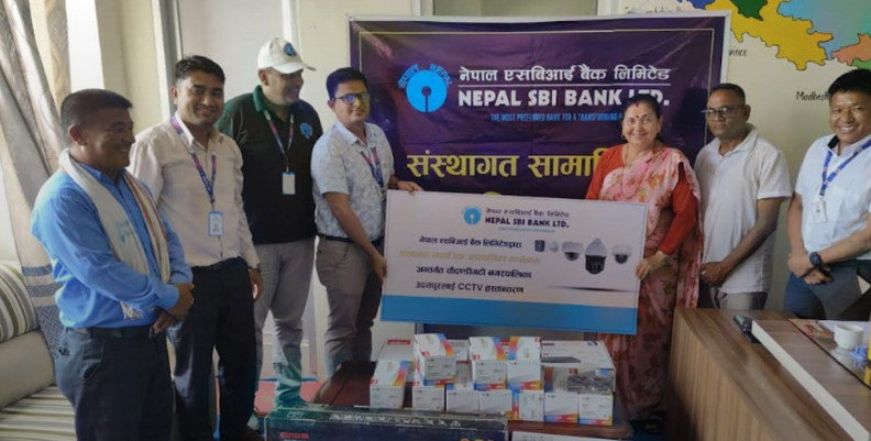 नेपाल एसबिआई बैंकद्धारा श्री चौदण्डीगढी नगरपालिकामा सामाजिक उत्तरदायित्व कार्यक्रम