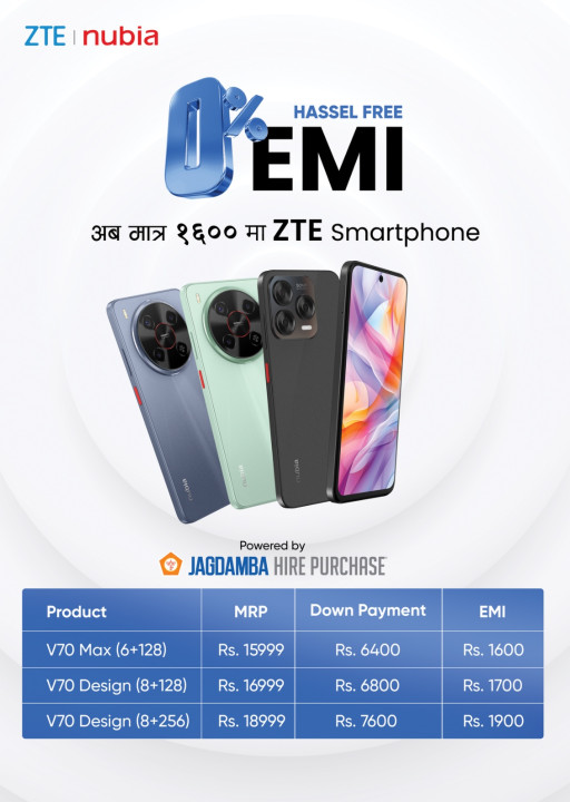 ZTE Nubia Smartphones Now Available with 0% EMI - Powered by Jagdamba Hire Purchase