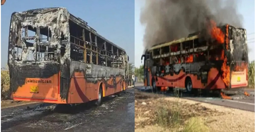 भारतको राजस्थानमा गुडिरहको बसमा आगलागीः २० जनाको मृत्यु
