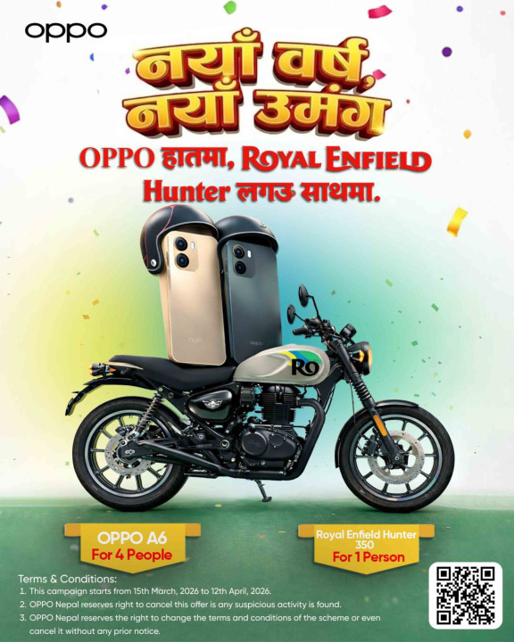 ओप्पोको नयाँ वर्ष लक्षित “ओप्पो नयाँ वर्ष, नयाँ उमङ्ग” अभियान, रोयल इन्फिल्ड हन्टर ३५० जित्ने अवसर