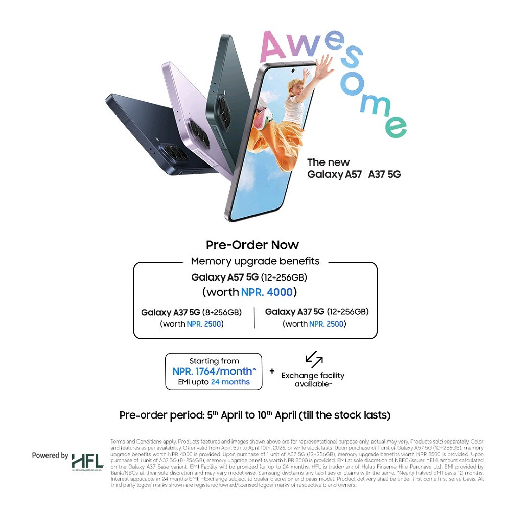 सामसङ नेपालले Galaxy A57 5G र Galaxy A37 5G सार्वजनिक गर्दै, आकर्षक अफरसहित प्रि-अर्डर सुरु