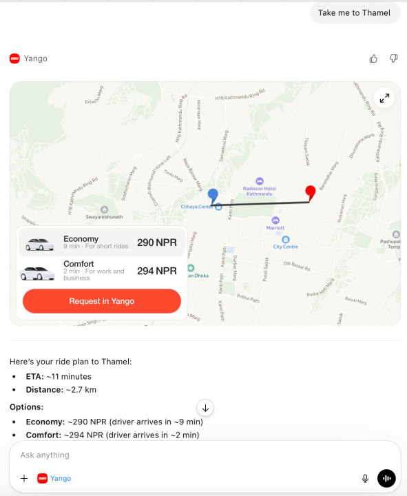 Yango Ride’s new ChatGPT integration enables in-chat trip planning in over 25 countries